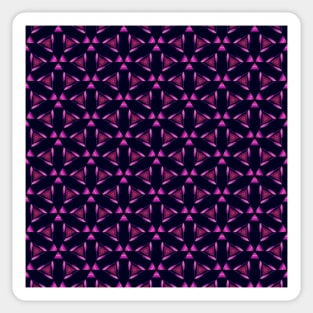 80s Retro Geometric Triangle Pattern - Pink and Black Sticker